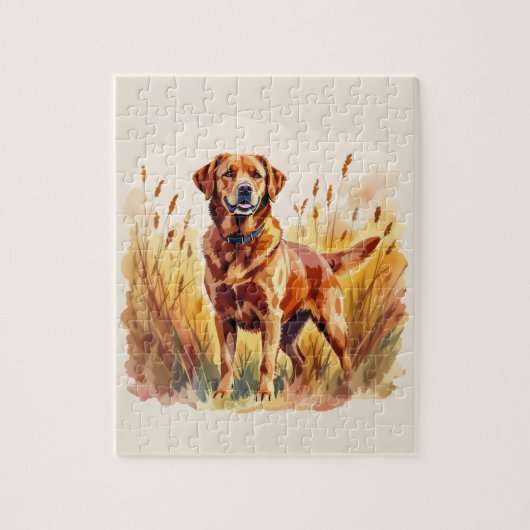 Fuchsroter Labrador Retriever Hund Puzzle (Vertikal)