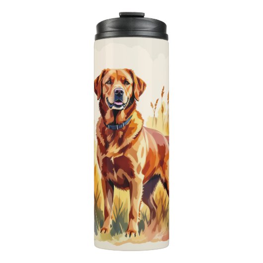 Fuchsroter Labrador Retriever Hund Thermosbecher (Vorderseite)