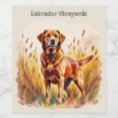 Fuchsroter Labrador Retriever Hund Weinetikett (Einzelnes Label)