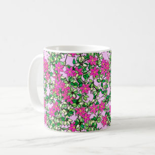 Fucshia-Blume auf blassrosa Untergrund Kaffeetasse