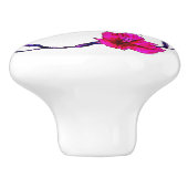 Fucshia Floral Watercolor Keramikknauf (Seitenansicht)