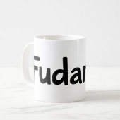 Fudanshi Simple Black Slogan Kaffeetasse (Vorderseite Links)