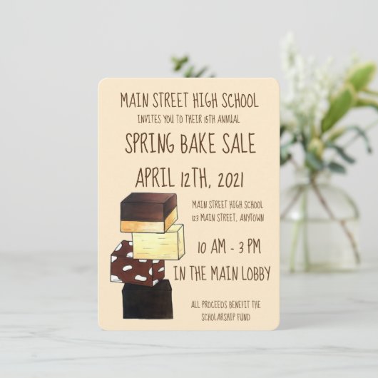 Fudge Confection Confectionery Candy Bake Sale Einladung (Stehend Vorderseite)