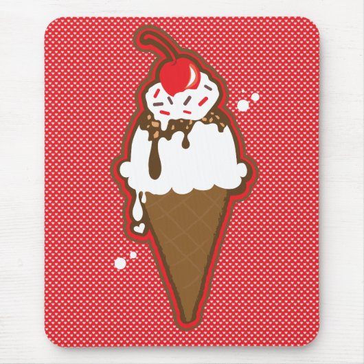 Fudge-Eiscremebecher Mousepad (Vorne)
