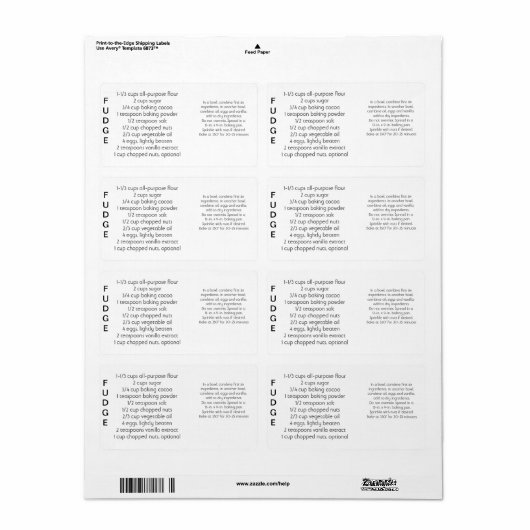 Fudge Labels (Vorne)