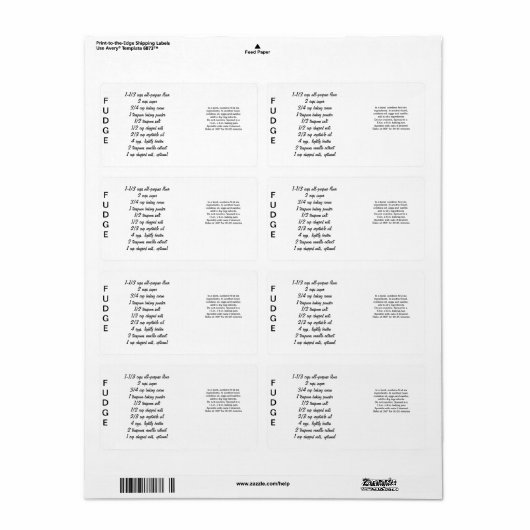 Fudge Labels (Vorne)