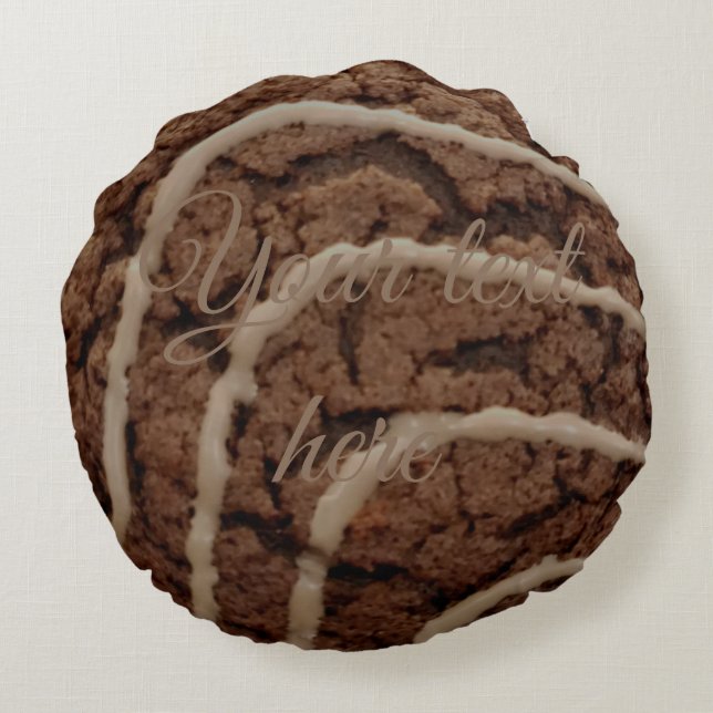 Fudge Rundkuchenpilz Rundes Kissen (Rückseite)