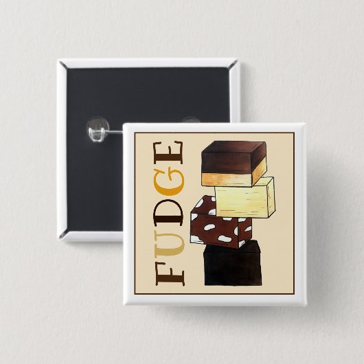 Fudge Stack Confection Confectionery Candy Süßigke Button (Vorne & Hinten)