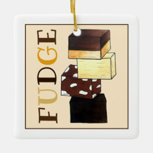 Fudge Stack Confection Confectionery Candy Süßigke Keramikornament