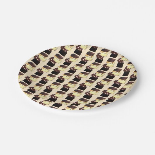 Fudge Stack Confection Confectionery Candy Süßigke Pappteller (Schrägansicht)