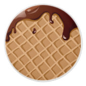Fudge-Waffel-Kegel Keramikknauf (Vorderseite)