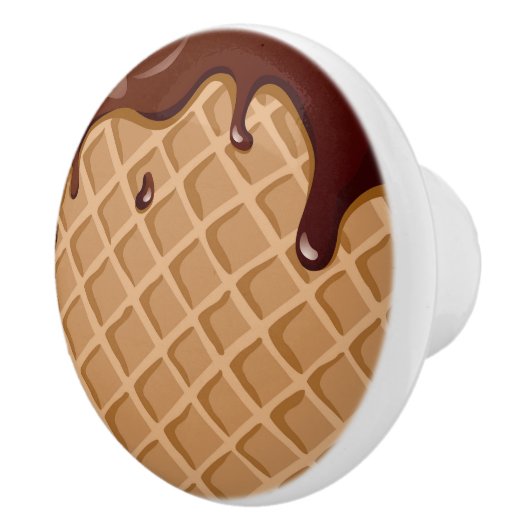 Fudge-Waffel-Kegel Keramikknauf (Rechts)