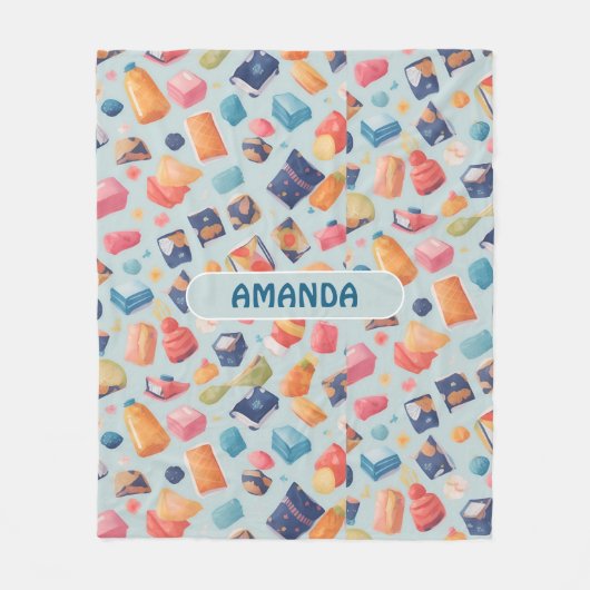 Fudge Watercolor Personalisiertes Muster Fleecedecke (Vorderseite)