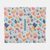 Fudge Watercolor Personalisiertes Muster Fleecedecke (Vorderseite (Horizontal))