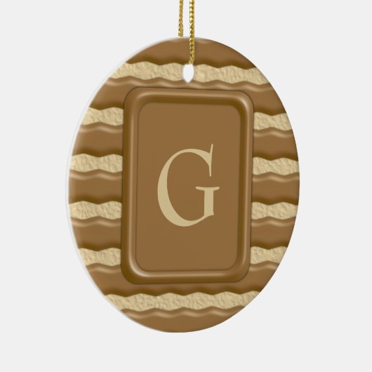 Fudgegestreifte Shortbread-Plätzchen Keramikornament (Rechts)