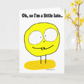 Fudsy stellt gegenüber, "verspätet", Gruß-Karte Karte (Gelbe Blume)