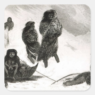 Fuegians, das geht, in Zapallos zu handeln Quadratischer Aufkleber