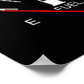 FUEL GAUGE EMPTY FULL BLACK WHITE RED TRAVEL POSTER (Ecke)