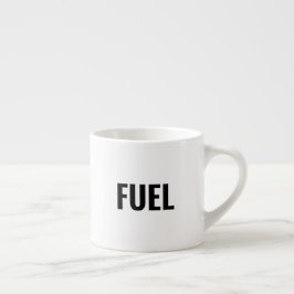 Fuel schwarze Buchstaben weiß minimalistisch cool Espressotasse