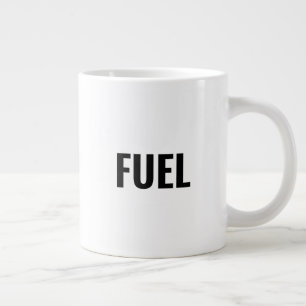 Fuel schwarze Buchstaben weiß minimalistisch cool Jumbo-Tasse