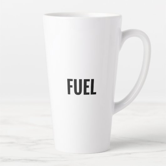 Fuel schwarze Buchstaben weiß minimalistisch cool Milchtasse (Rechts)