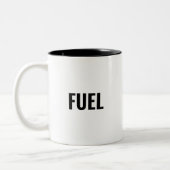 Fuel schwarze Buchstaben weiß Zweifarbige Tasse (Links)