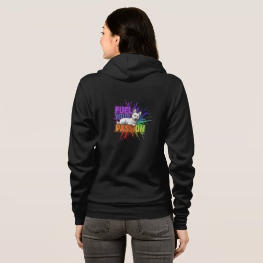"Fuel your passion" T - Shirt Hoodie (Schwarz voll)