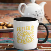 Fueled by Caffeine and Chaos Funny Sarcastic Tasse