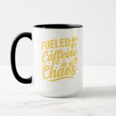 Fueled by Caffeine and Chaos Funny Sarcastic Tasse (Links)