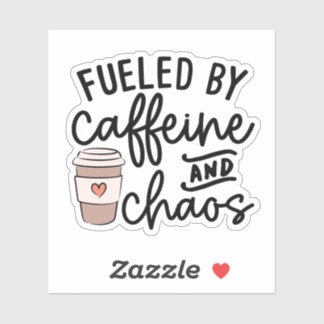Fueled by Caffeine and Chaos Sticker, Funny Mom Aufkleber