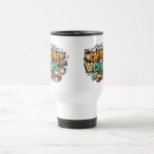 Fueled by Caffeine & Chaos Funny Coffee Mug Reisebecher (Mittel)