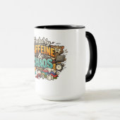 Fueled by Caffeine & Chaos Funny Coffee Mug Tasse (VorderseiteRechts)