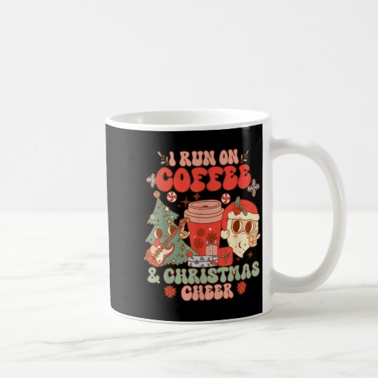 Fueled By Coffee & Christmas Cheer Funny Coffe Kaffeetasse (Rechts)