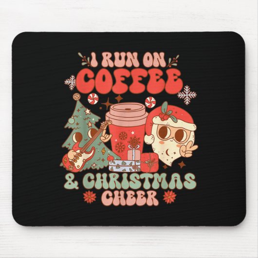 Fueled By Coffee & Christmas Cheer Funny Coffe Mousepad (Vorne)