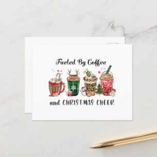 Fueled by Coffee and Christmas Cheer Postkarte