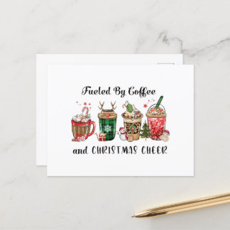 Fueled by Coffee and Christmas Cheer Postkarte