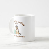 Fueled by Coffee and German Shepherds Dog Lover Kaffeetasse (Vorderseite Links)