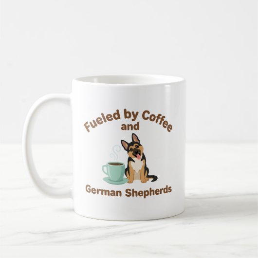 Fueled by Coffee and German Shepherds Dog Lover Kaffeetasse (Links)
