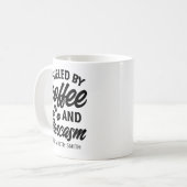Fueled by Coffee and Sarcasm" Gift for Caffeine  Kaffeetasse (Vorderseite Links)