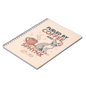 Fueled by Coffee and Sphynx Cat Art Notizblock (Linke Seite)