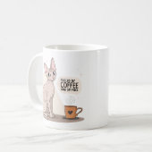 Fueled by Coffee and Sphynx Cat Illustration Kaffeetasse (Vorderseite Links)