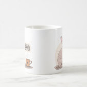 Fueled by Coffee and Sphynx Cat Illustration Kaffeetasse (Mittel)