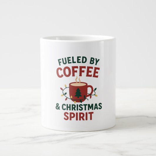 Fueled by Coffee & Christmas Spirit Mug Jumbo-Tasse (Vorderseite)