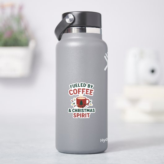 Fueled by Coffee & Christmas Spirit Sticker (HydroFlask)