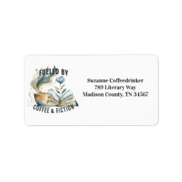 Fueled by Coffee & Fiction Address Labels Adressaufkleber