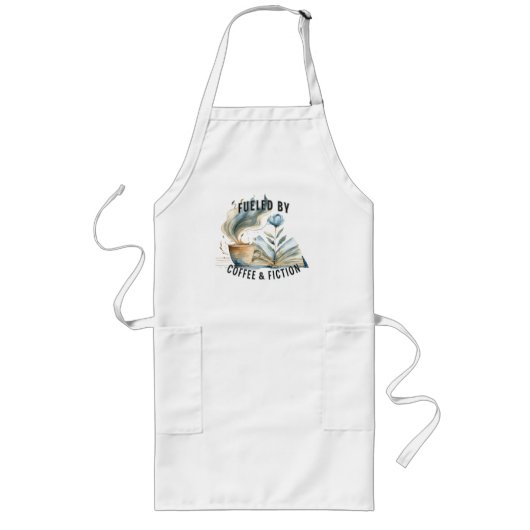Fueled by Coffee & Fiction Long Apron Lange Schürze (Vorne)