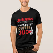 Fueled by Coffee & Judo Funny Cool Tri-Blend Shirt (Vorderseite)