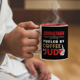 Fueled by Coffee & Judo Funny Cool Zweifarbige Tasse