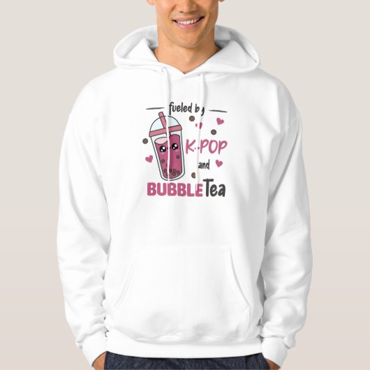 Fueled By K-Pop And Bubble Tea Kawaii Boba Tea Hoodie (Vorderseite)
