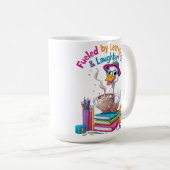 Fueled by Learning Goose Mug – Back to School Fun Kaffeetasse (VorderseiteRechts)